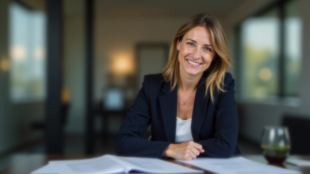 Beratungsgespräch zwischen Finanzberater und Kundin am Schreibtisch mit Unterlagen zum Immobilienkauf