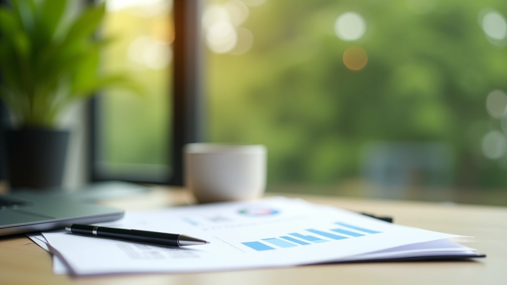 Grünes Haus mit Zahlensymbolen und Finanzplanungs-Diagrammen in modernem Design